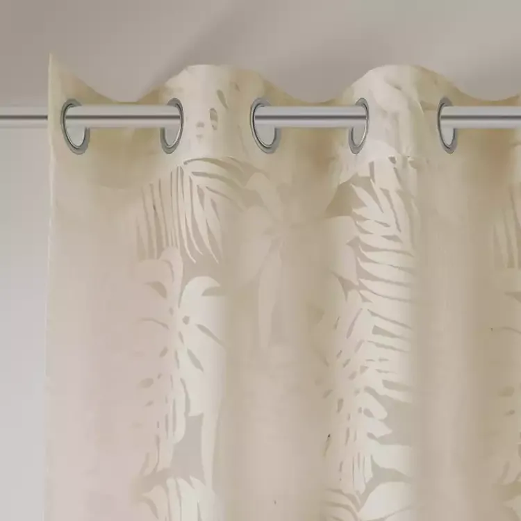 Kirklands Home Leilani Palm Leaf Curtain Panel, 63 in. Tan Outlet