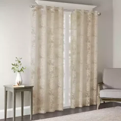 Kirklands Home Leilani Palm Leaf Curtain Panel, 84 in. Tan Discount