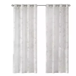 Kirklands Home Leilani Palm Leaf Curtain Panel, 63 in. White Sale