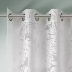 Kirklands Home Leilani Palm Leaf Curtain Panel, 63 in. White Sale