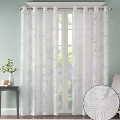 Kirklands Home Leilani Palm Leaf Curtain Panel, 84 in. White Best