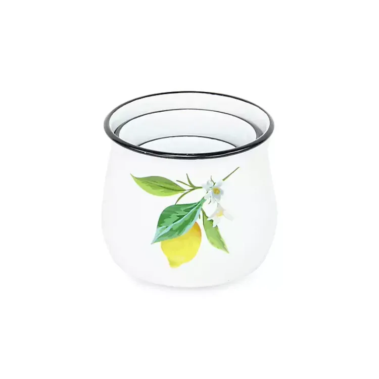 Decorative Bowls & Jars>Kirklands Home Lemon Blossom Enamel Jars, Set of 3