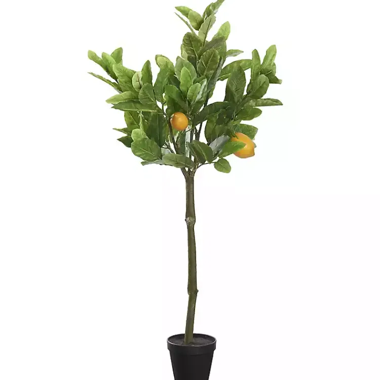 Trees & Topiaries>Kirklands Home Lemon Fruit Tree in Black Pot