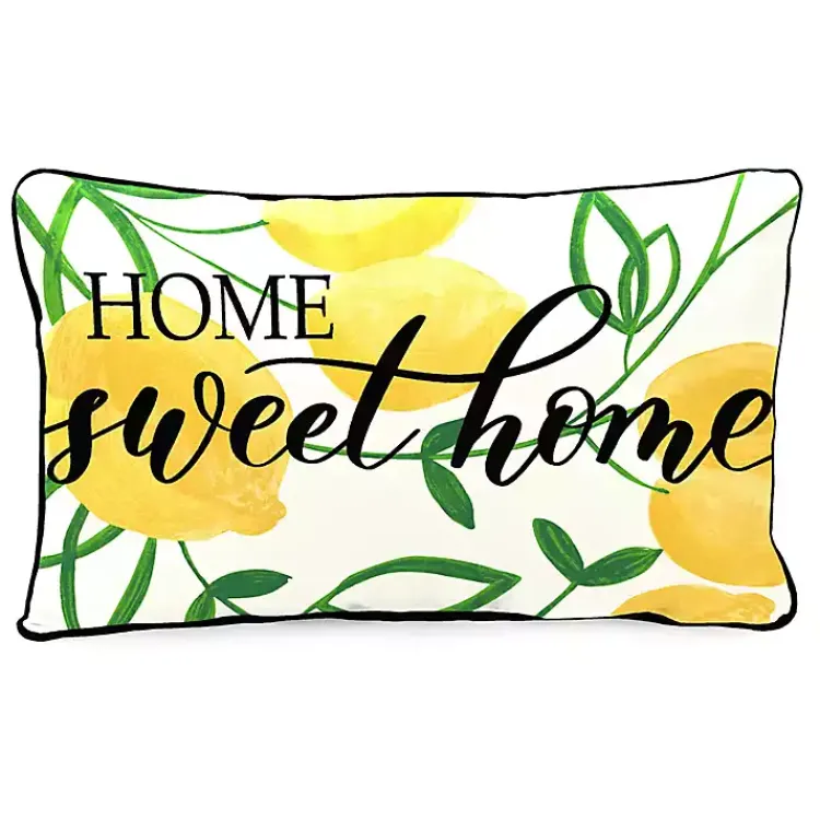Kirklands Home Lemon Home Sweet Home Outdoor Lumbar Pillow Sale