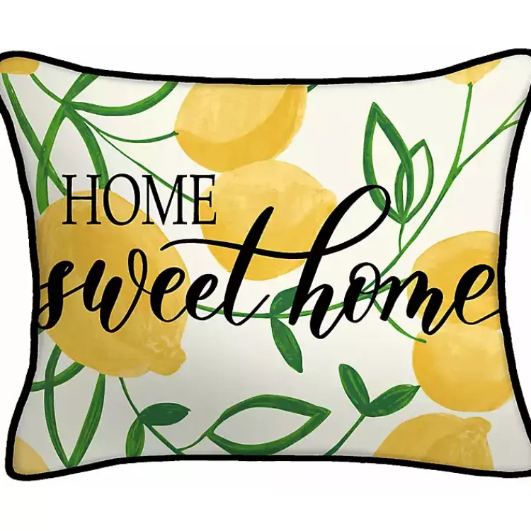 Kirklands Home Lemon Home Sweet Home Outdoor Lumbar Pillow Sale