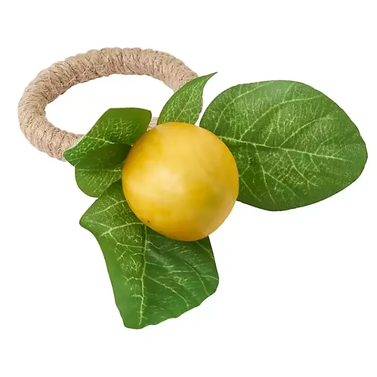 Kirklands Home Lemon Leaf Rope Napkin Rings, Set of 4 Best