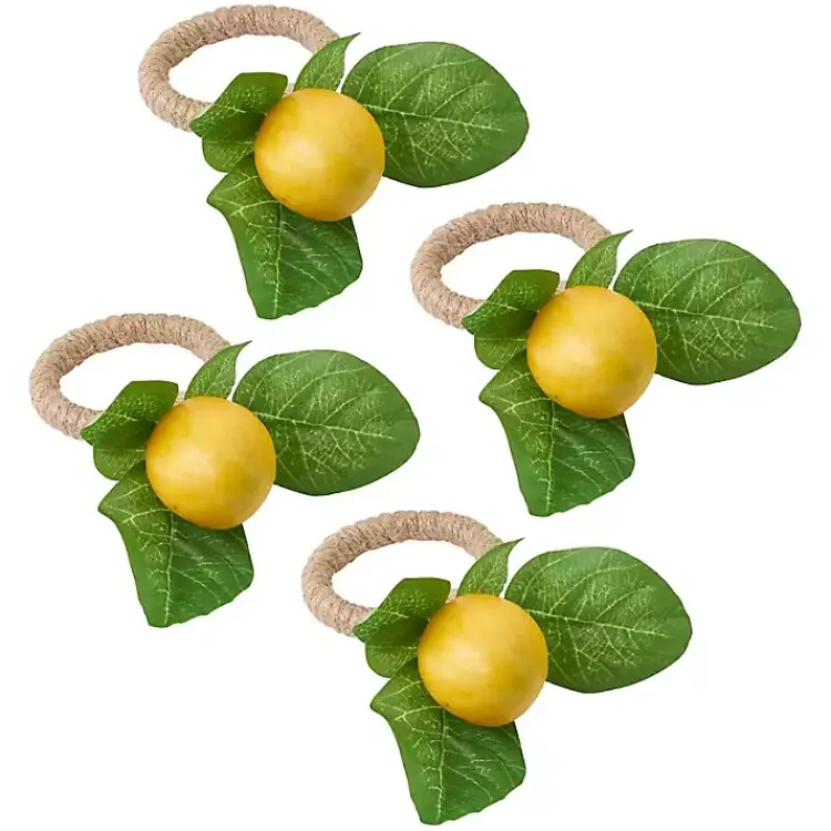 Kirklands Home Lemon Leaf Rope Napkin Rings, Set of 4 Best