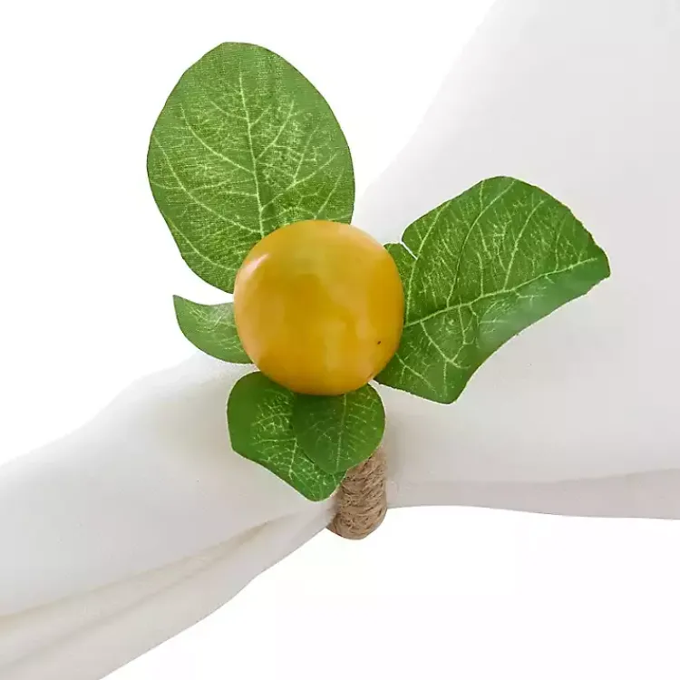 Kirklands Home Lemon Leaf Rope Napkin Rings, Set of 4 Best