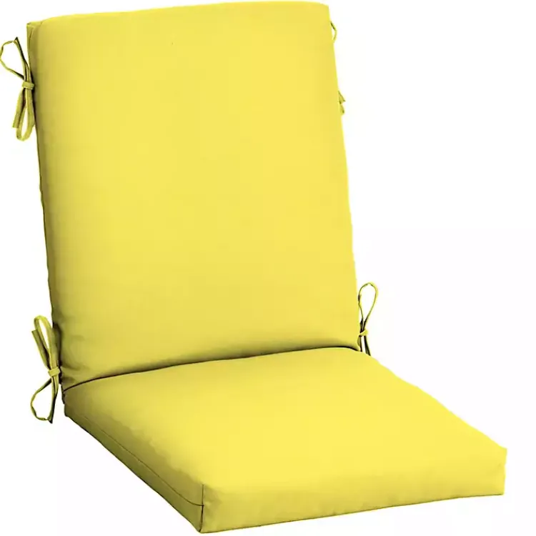 Kirklands Home Lemon Leala Luxe Outdoor Dining Chair Cushion Yellow Hot