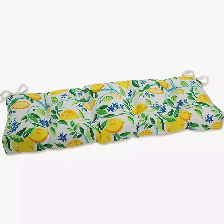 Kirklands Home Lemon Tree Tufted Outdoor Settee Cushion, 48 in. New