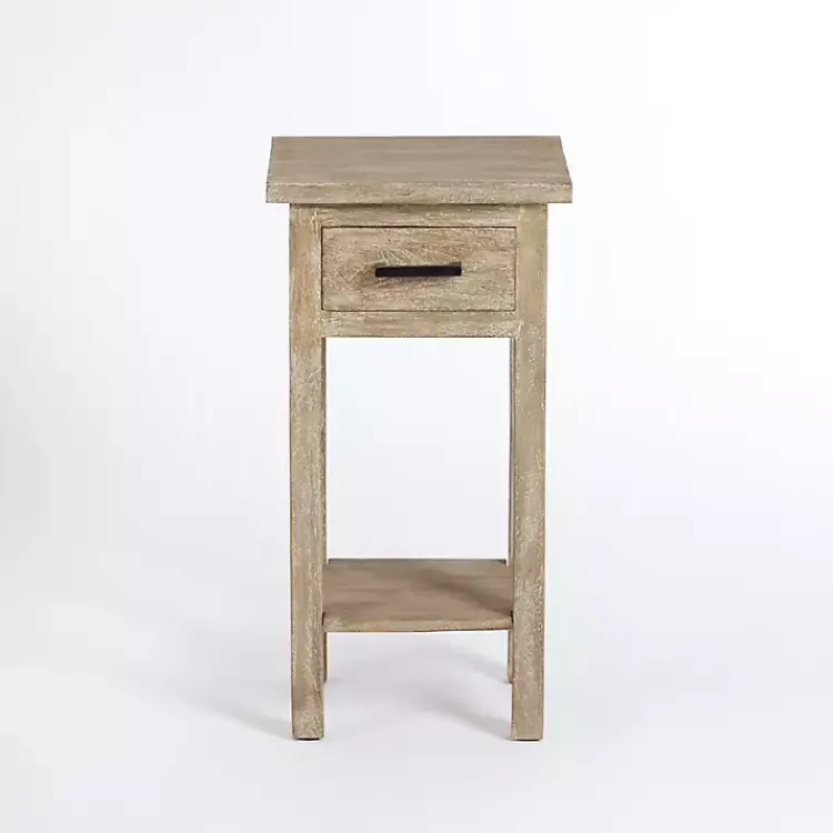 Kirklands Home Leo Natural Wood Accent Table Tan