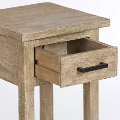 Kirklands Home Leo Natural Wood Accent Table Tan