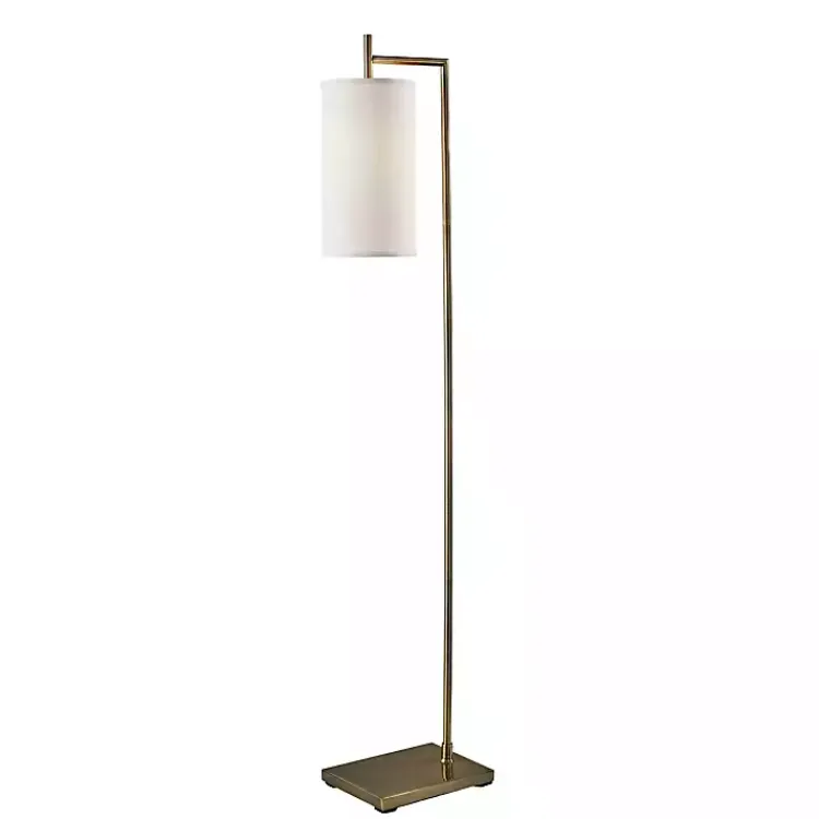 Kirklands Home Leon Antique Brass Metal Floor Lamp Gold Discount