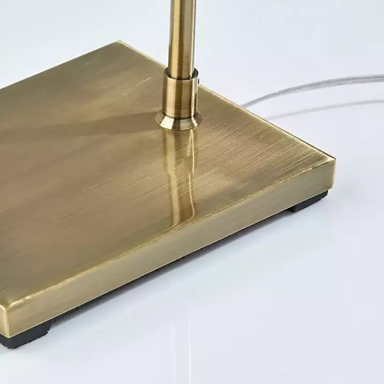 Kirklands Home Leon Antique Brass Metal Floor Lamp Gold Discount