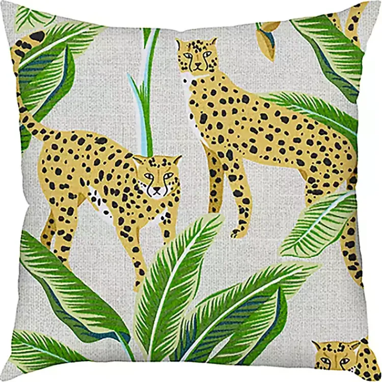 Kirklands Home Leopard & Foliage Outdoor Pillow, 22 in. Sale