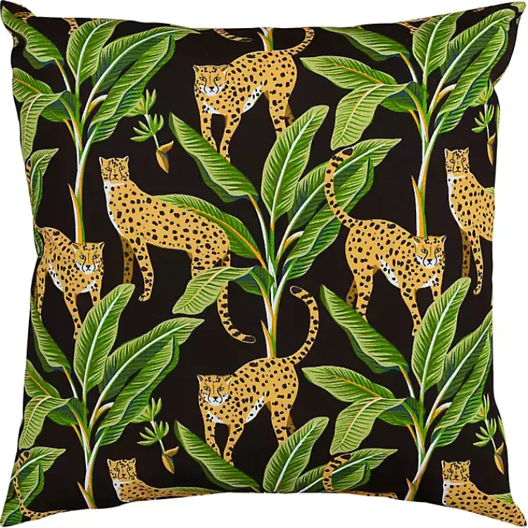 Kirklands Home Leopard & Palm Tree Outdoor Pillow, 22 in. Clearance