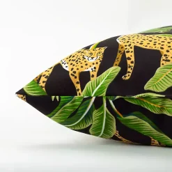 Kirklands Home Leopard & Palm Tree Outdoor Pillow, 22 in. Clearance