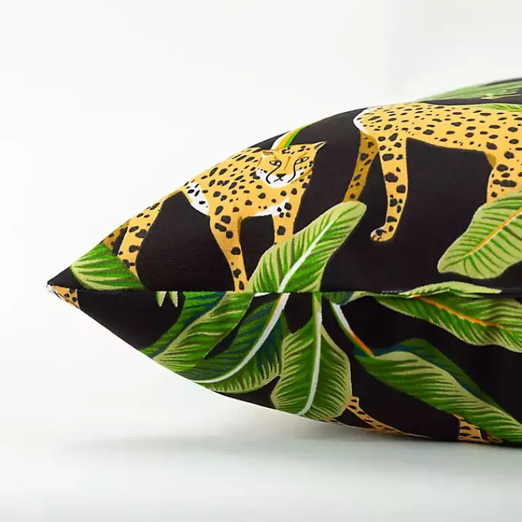 Kirklands Home Leopard & Palm Tree Outdoor Pillow, 22 in. Clearance