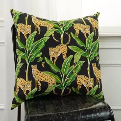 Kirklands Home Leopard & Palm Tree Outdoor Pillow, 22 in. Clearance