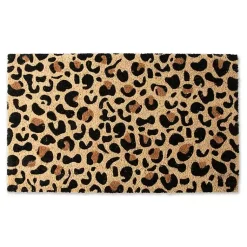 Kirklands Home Leopard Print Coir Doormat New