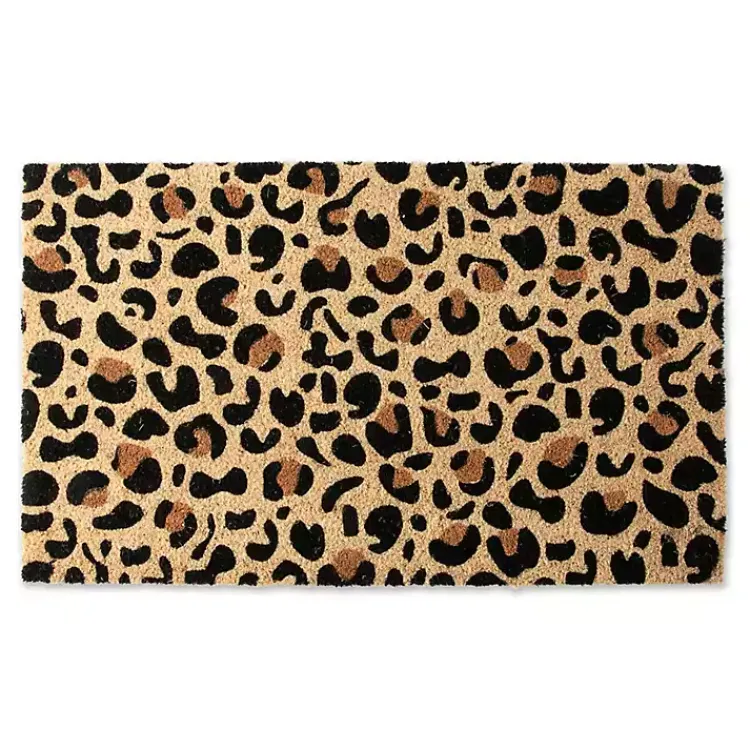 Kirklands Home Leopard Print Coir Doormat New