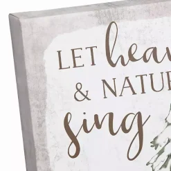 Christmas Art & Wall Decor>Kirklands Home Let Heaven & Nature Sing Canvas Art Print White