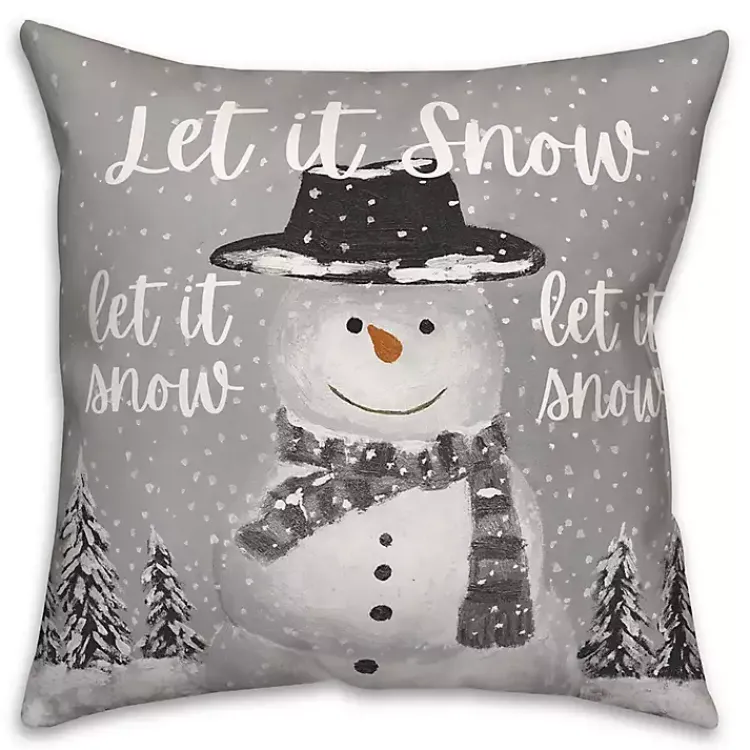 Christmas Pillows>Kirklands Home Let It Snow Christmas Pillow Gray
