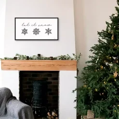 Christmas Art & Wall Decor>Kirklands Home Let It Snow Christmas Wall Plaque White