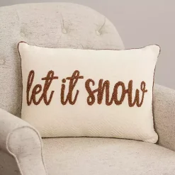 Pillows>Kirklands Home Let it Snow Diamond Woven Pillow