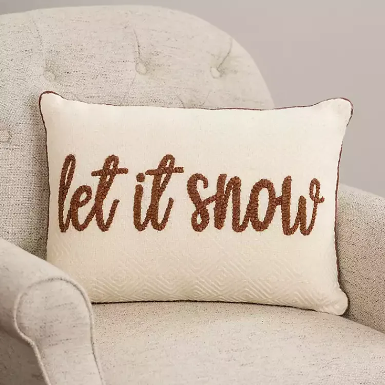 Pillows>Kirklands Home Let it Snow Diamond Woven Pillow