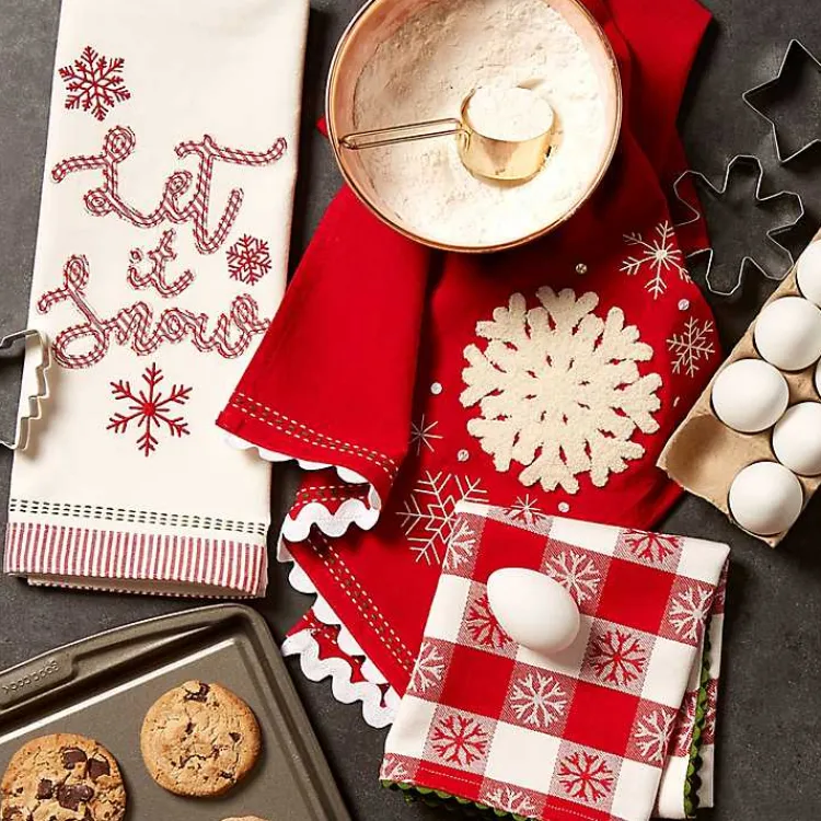 Christmas Dining & Entertaining>Kirklands Home Let it Snow Kitchen Towels, Set of 3