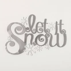 Christmas Art & Wall Decor>Kirklands Home Let it Snow Metal Christmas Wall Sign