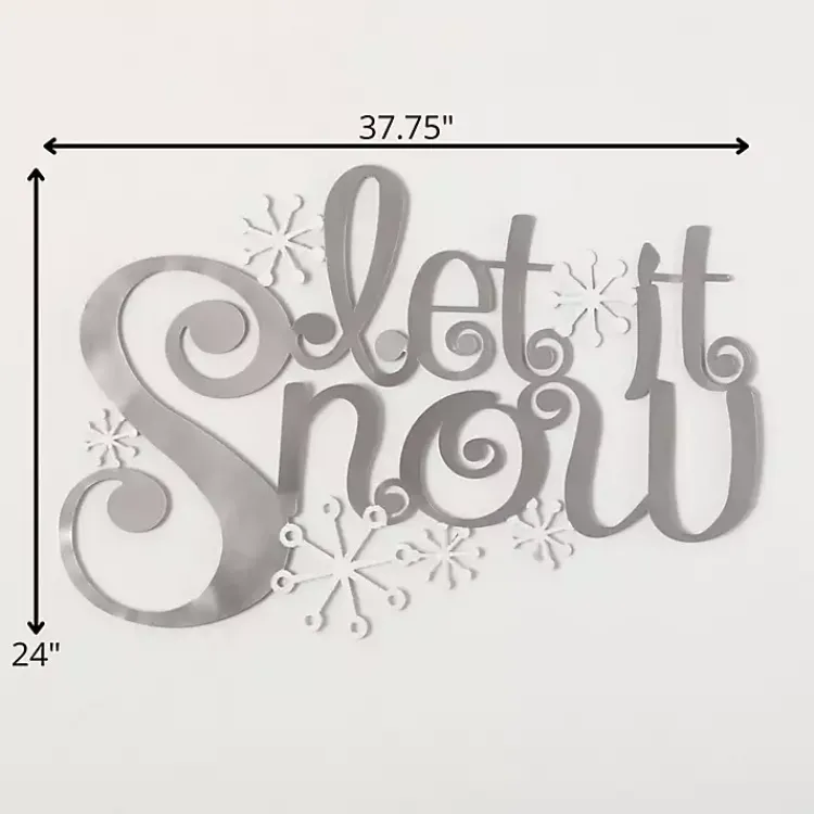 Christmas Art & Wall Decor>Kirklands Home Let it Snow Metal Christmas Wall Sign