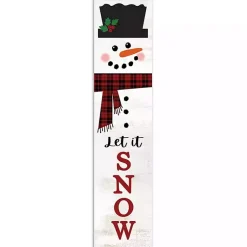 Outdoor Christmas Decorations>Kirklands Home Let it Snow Snowman Leaner Porch Board