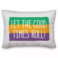 Mardi Gras Decorations>Kirklands Home Let the Good Times Roll Mardi Gras Pillow