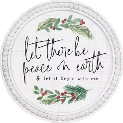Christmas Art & Wall Decor>Kirklands Home Let There Be Peace on Earth Wall Plaque