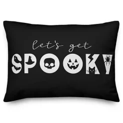 Halloween>Kirklands Home Lets Get Spooky Throw Pillow Black
