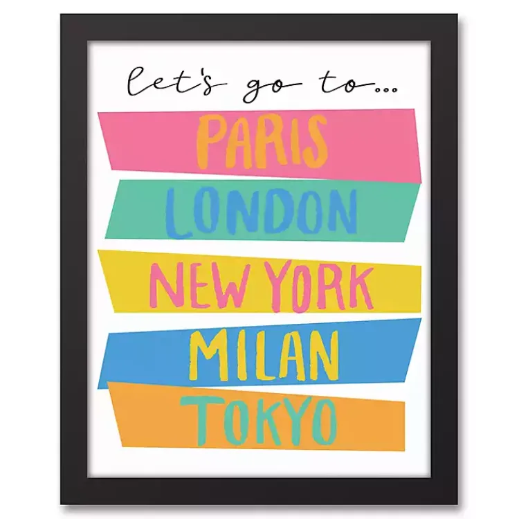 Kirklands Home Let's Go Travel Framed Canvas Art Print Best