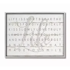Kirklands Home Life Is Short Framed Wall Plaque White