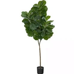 Trees & Topiaries>Kirklands Home Lifelike Fiddle Leaf Fig in Nursery Planter, 6 ft.