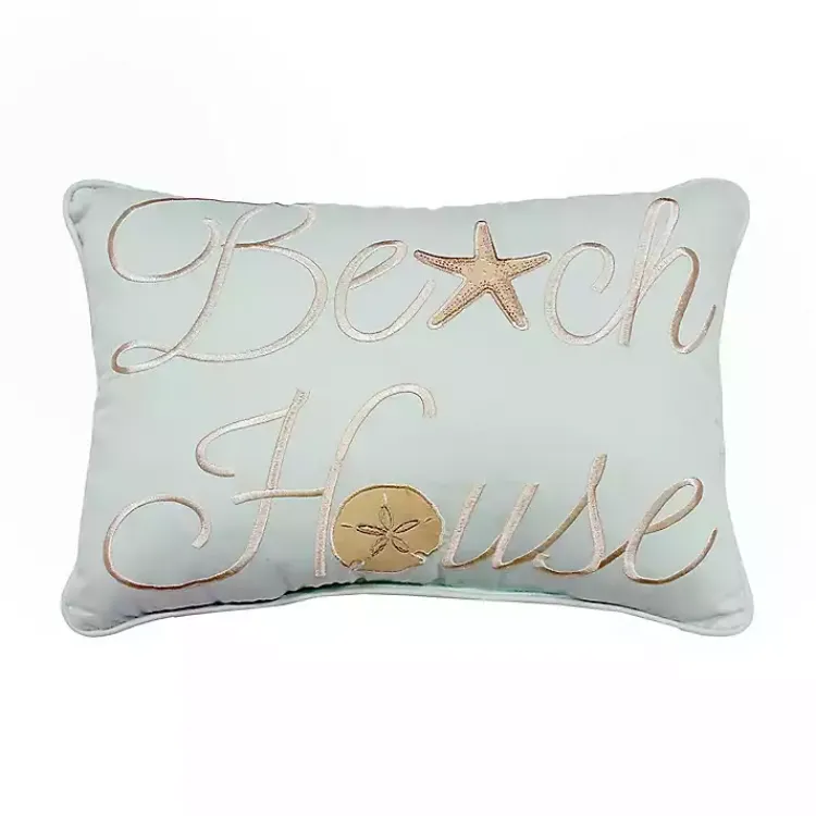 Pillows>Kirklands Home Light Beach House Lumbar Pillow Blue