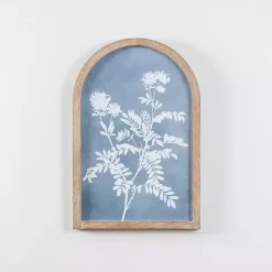 Kirklands Home Light Botanicals Arch Framed Wall Art Blue New
