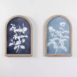 Kirklands Home Light Botanicals Arch Framed Wall Art Blue New