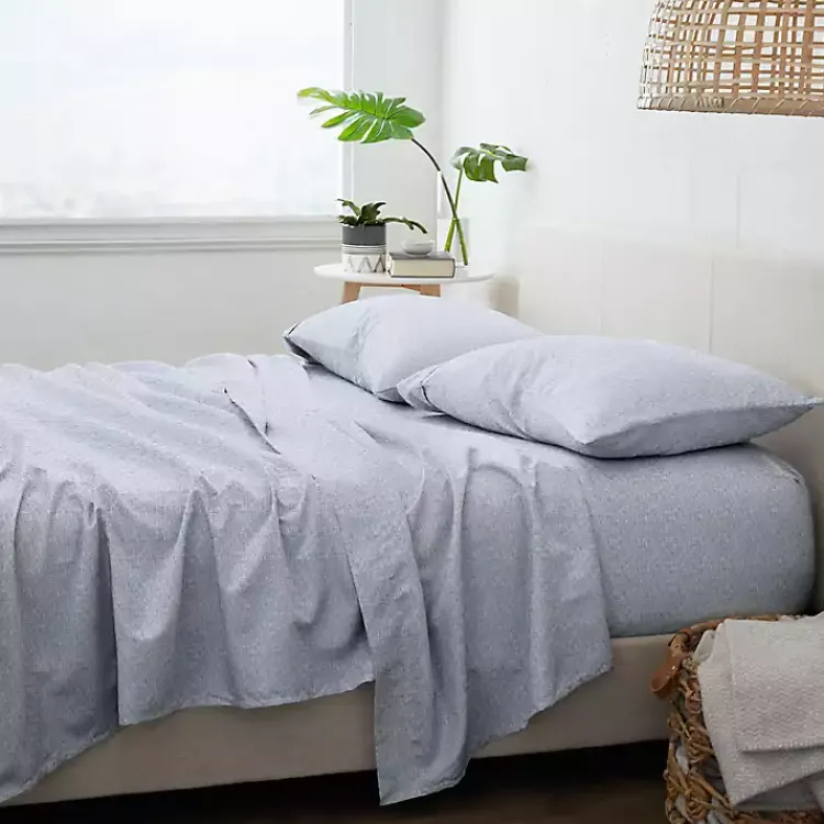 Kirklands Home Light Chambray 4-pc. Queen Bed Sheet Set Blue Best