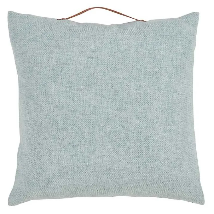 Pillows>Kirklands Home Light Chenille Handle Pillow Blue
