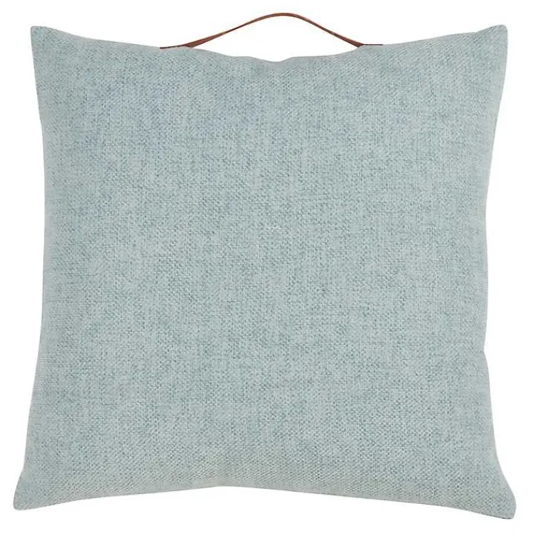 Pillows>Kirklands Home Light Chenille Handle Pillow Blue