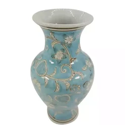 Vases>Kirklands Home Light Chinoiserie Vase Blue