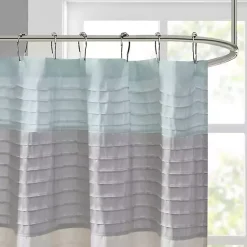 Kirklands Home Light Colorblock Silky Shower Curtain Blue Best