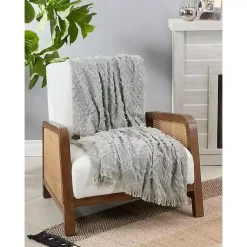 Blankets & Throws>Kirklands Home Light Diamond Pattern Throw Blanket Blue