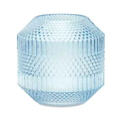 Vases>Kirklands Home Light Geometric Glass Vase, 8 in. Blue